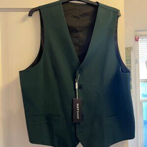 Dark Green Suit Vest (Suit Shop, size 44) NEVER WORN